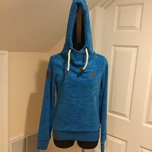 Naketano blue cowl neck sweatshirt medium